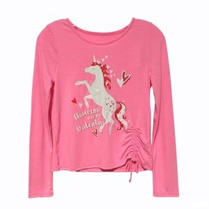 Epic Threads Unicorn Graphic Ruched Side Tie T-Shirt